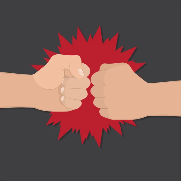 Two clenched fists in air punching Royalty Free Stock Vectors