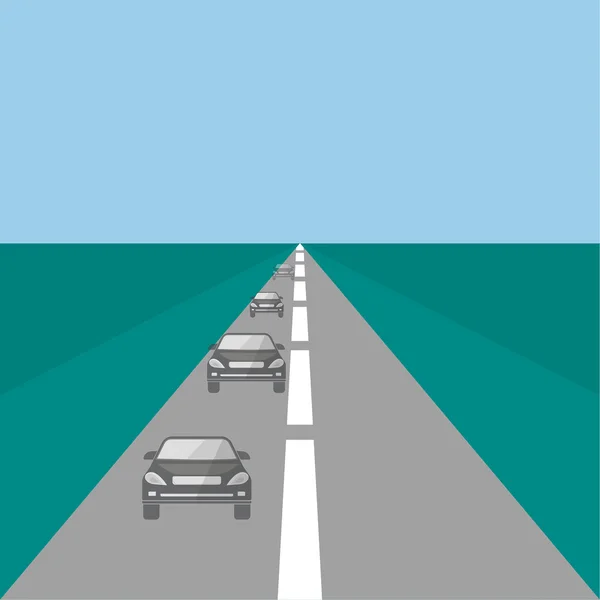 Auto's op een snelweg — Stockvector