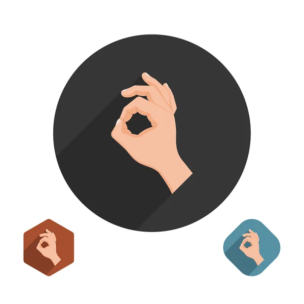 O ícone da mão em estilo plano — Vetor de Stock