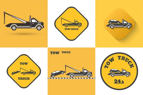 Zestaw Tow truck ikona — Wektor stockowy
