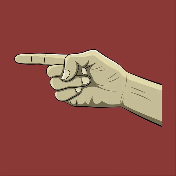 Realistische hand met wijzende vinger — Stockvector