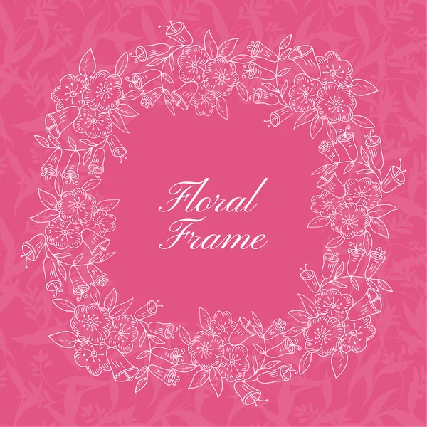 Round floral ornate frame — Stock Vector