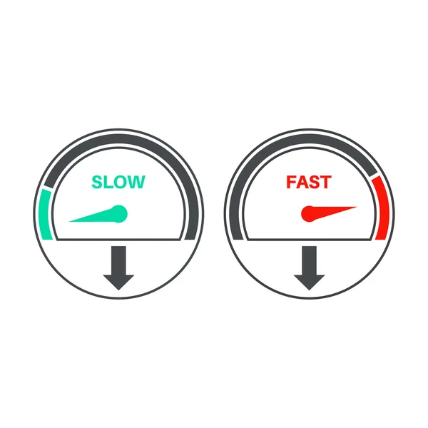 Conjunto de ícones de um velocímetro —  Vetores de Stock