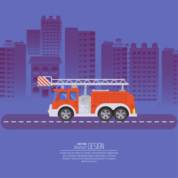 Le camion de pompiers — Image vectorielle