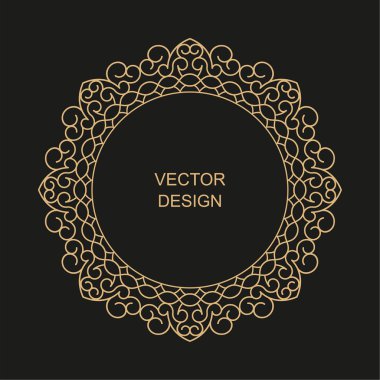 Monogram çizgili vintage çerçeve