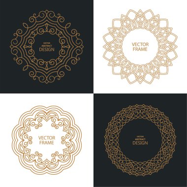 Monogram satır vintage çerçeve kümesi