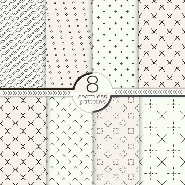 Set of eight seamless patterns