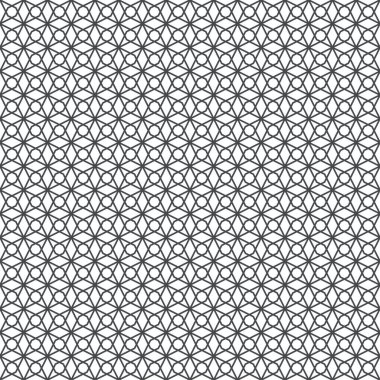 Vektör kusursuz desen. Doğrusal eşkenar dörtgenler ve yıldızlarla modern stil geometrik doku düzenli olarak tekrarlanan küçük desenli arka plan oluşturur.