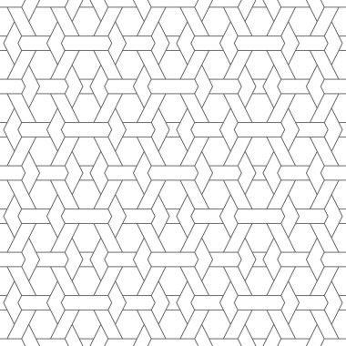 Vektör kusursuz desen. Soyut desenli arka plan. Modern stil geometrik doku. Düzenli olarak kesişen ana hatlar şekiller, altıgenler tekrarlanıyor.