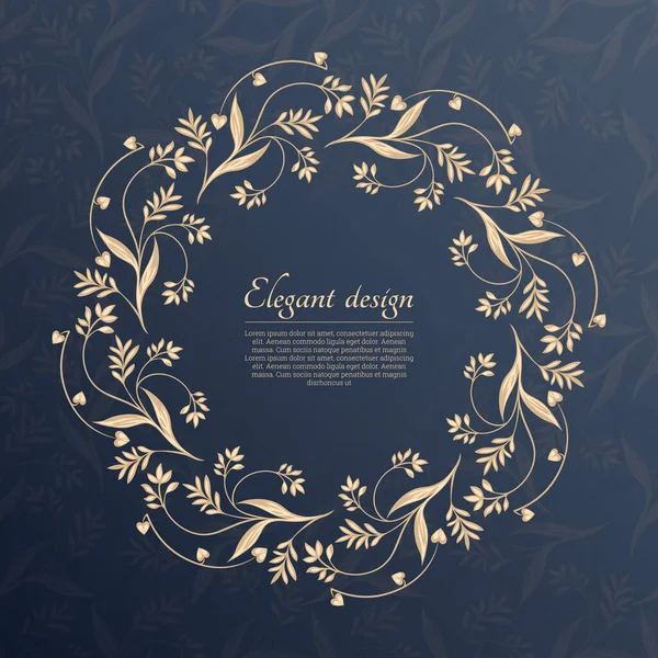 Schema Fogliare Circolare Ornamento Barocco Rotondo Cornice Vintage Biglietto Auguri Illustrazioni Stock Royalty Free