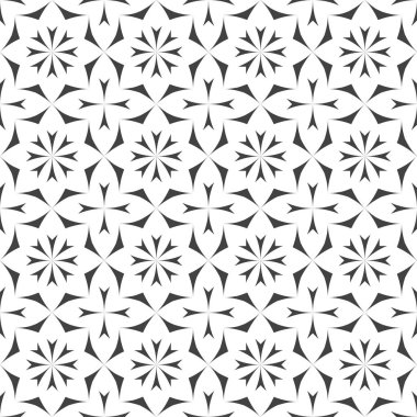 Vektör kusursuz desen. Soyut küçük desenli arka plan. Klasik stil yinelenen geometrik doku yinelenen çiçek şekilleri, haçlar. Paket kağıdı, gömlek, kumaş için yüzey.