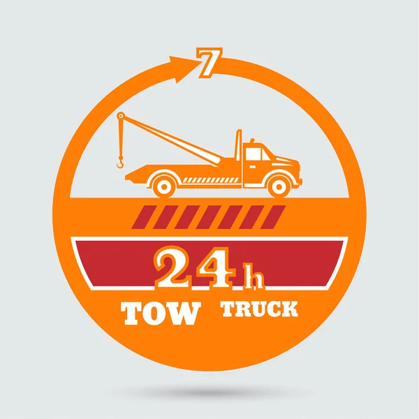 Tow truck emblem — Stok Vektör