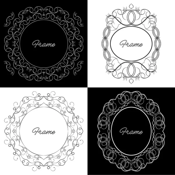 Collection of four stylish elegant frame — Stock Vector