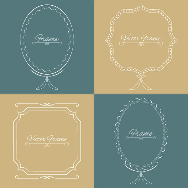 Collection of four stylish elegant frame — Διανυσματικό Αρχείο