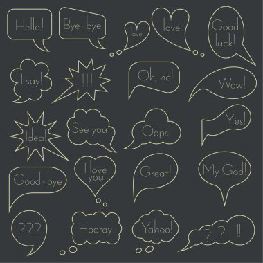 Basit orijinal konuşma balonları kümesi