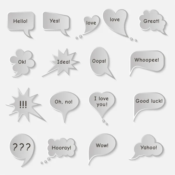 Set of simple original speech bubbles — Stock Vector