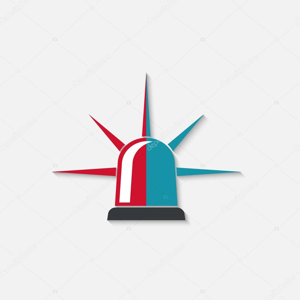 Police and ambulance red flasher on a white background. Vector element of graphic design