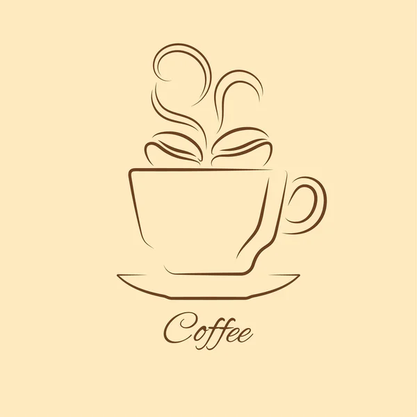 Coffee cup with beans icon — Stockvector