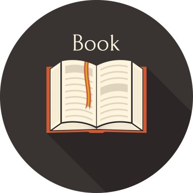 Open book with a bookmark icon