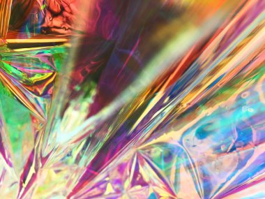 Renkli arka plan. Gökkuşağı folyosu. Modaya uygun yaratıcı eğilim. Geleceğin dokusu. Gurur bayrağı. Neon etkisi.