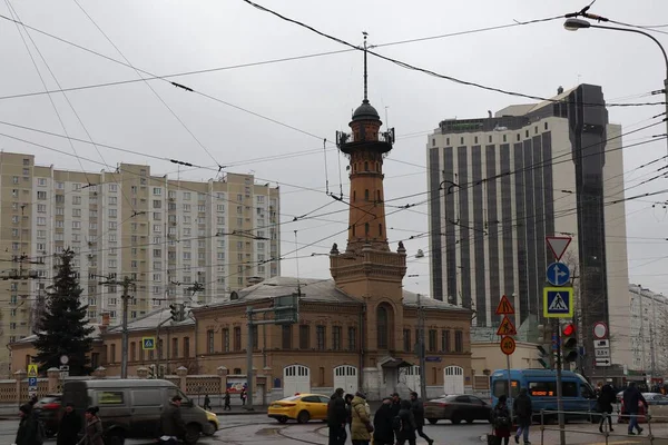 Moscow Rússia Março 2020 Torre Vigia Incêndio Sokolnicheskaya Pelo Arquiteto Imagens Royalty-Free