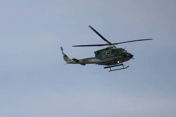 Genoa Região Liguria Itália Julho 2021 Helicóptero Italiano Bombeiros Salvamento — Fotografia de Stock