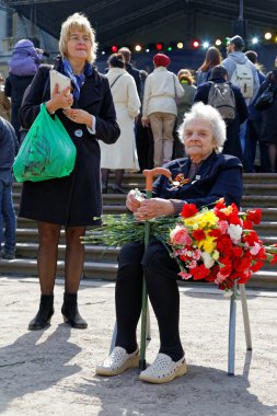 9 Mayıs - Zafer Bayramı. 2014 yılında St. Petersburg, Rusya Federasyonu.