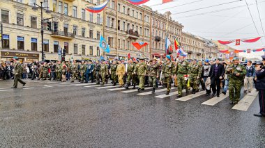 9 Mayıs - Zafer Bayramı. 2014 yılında St. Petersburg, Rusya Federasyonu.