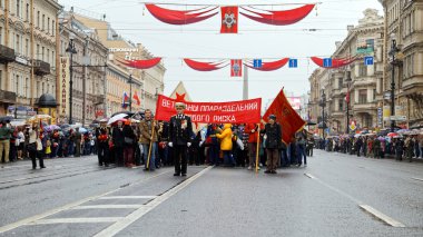 9 Mayıs - Zafer Bayramı. 2014 yılında St. Petersburg, Rusya Federasyonu.