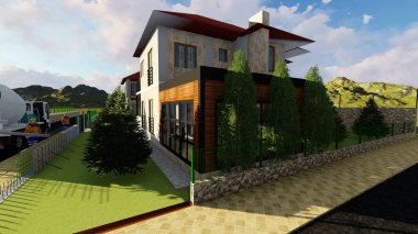 Villa Evi Tasarımı 3D Mükemmel Yapılandırma