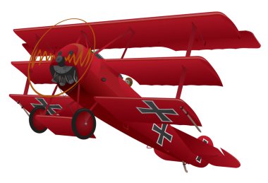 Birinci Dünya Savaşı Triplane Warbird illüstrasyon