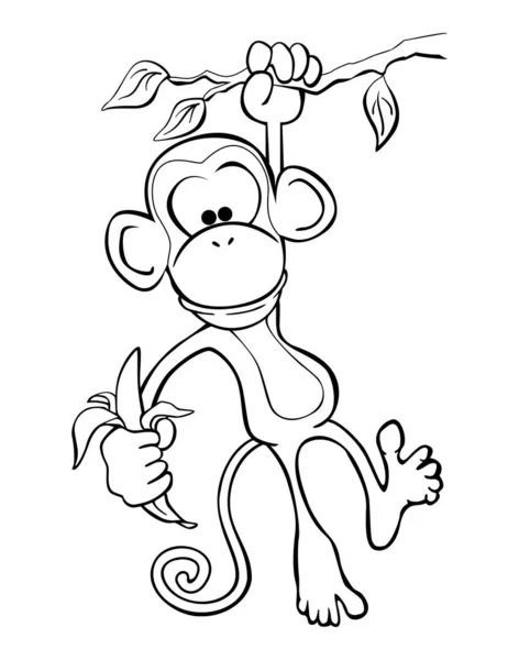 Carino Cartone Animato Scimmia Isolato Vettoriale Illustrazione Vettoriali Stock Royalty Free