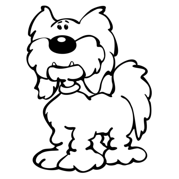 Χαριτωμένο Cartoon Dog Γελοιογραφία Απομονωμένη Διανυσματική Απεικόνιση — Διανυσματικό Αρχείο