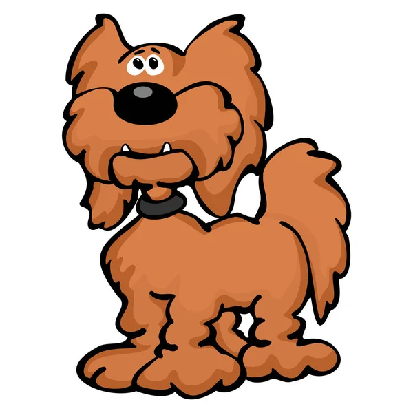 Cute Cartoon Goldendoodle Dog Cartoon Isolated Vector Illustration — 스톡 벡터