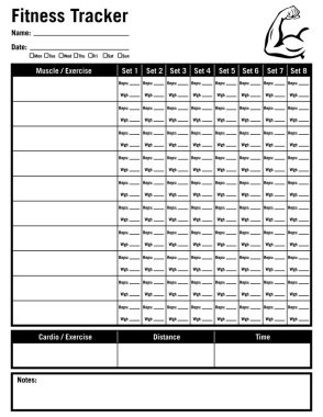 Fitness Egzersiz İzleyici Formu Vektörü