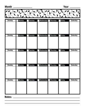 Aylık Takvim Planlayıcı Vektör İllüstrasyonu