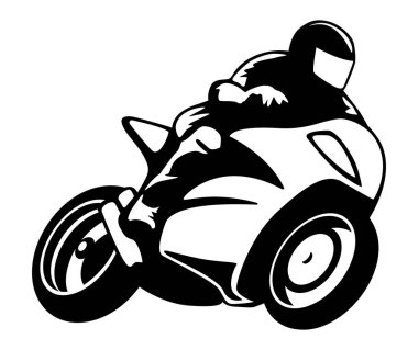 Motorcycle Rider on a Super Bike Isolated Vector Illustration clipart