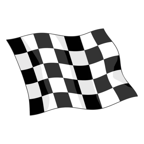 Checkered Motorsports Sventolando Bandiera Isolata Vettoriale Illustrazione Vettoriale Stock