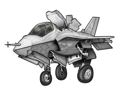 USMC F-35b aydınlatma II Joint Strike Fighter illüstrasyon