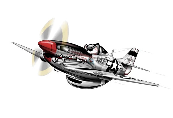 P-51 Mustang İkinci Dünya Savaşı uçak illüstrasyon