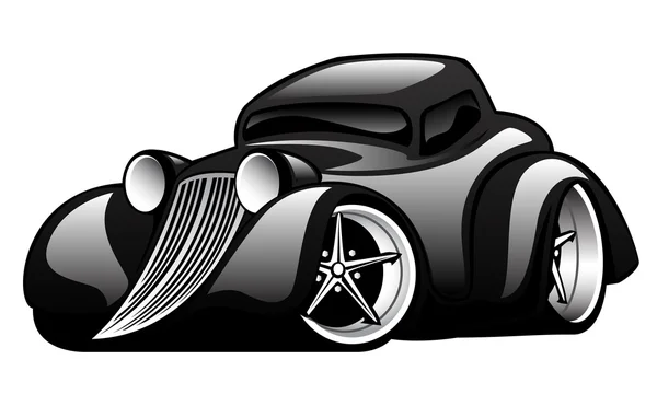 Illustrazione Black Classic Street Rod — Vettoriale Stock