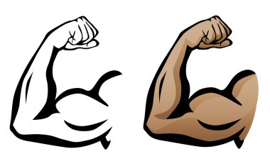 Muscular Arm Flexing Bicep Illustration clipart