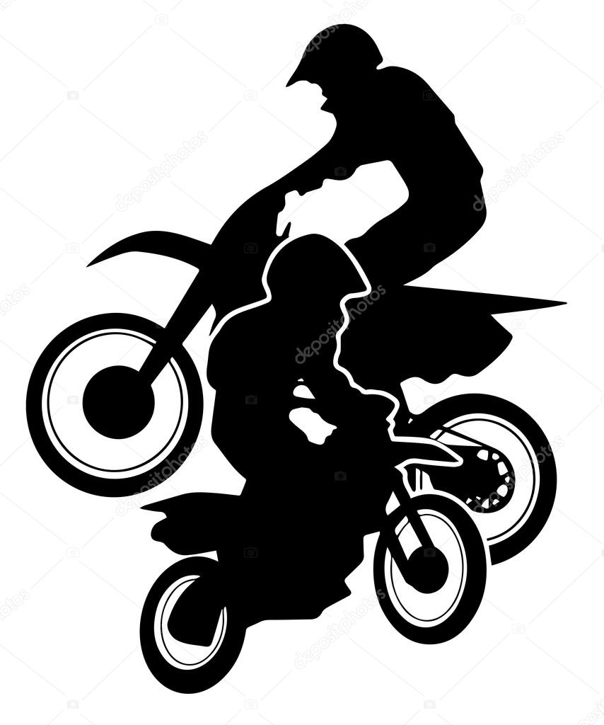 Motocross Dirt Bikes Silhouette Stock Vector by ©hobrath 77481250