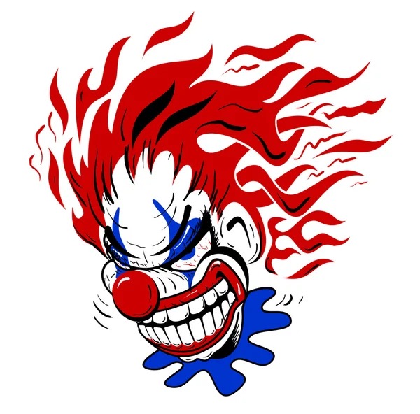 Crazy Scary Clown Cartoon Illustration — Stock Photo, Image