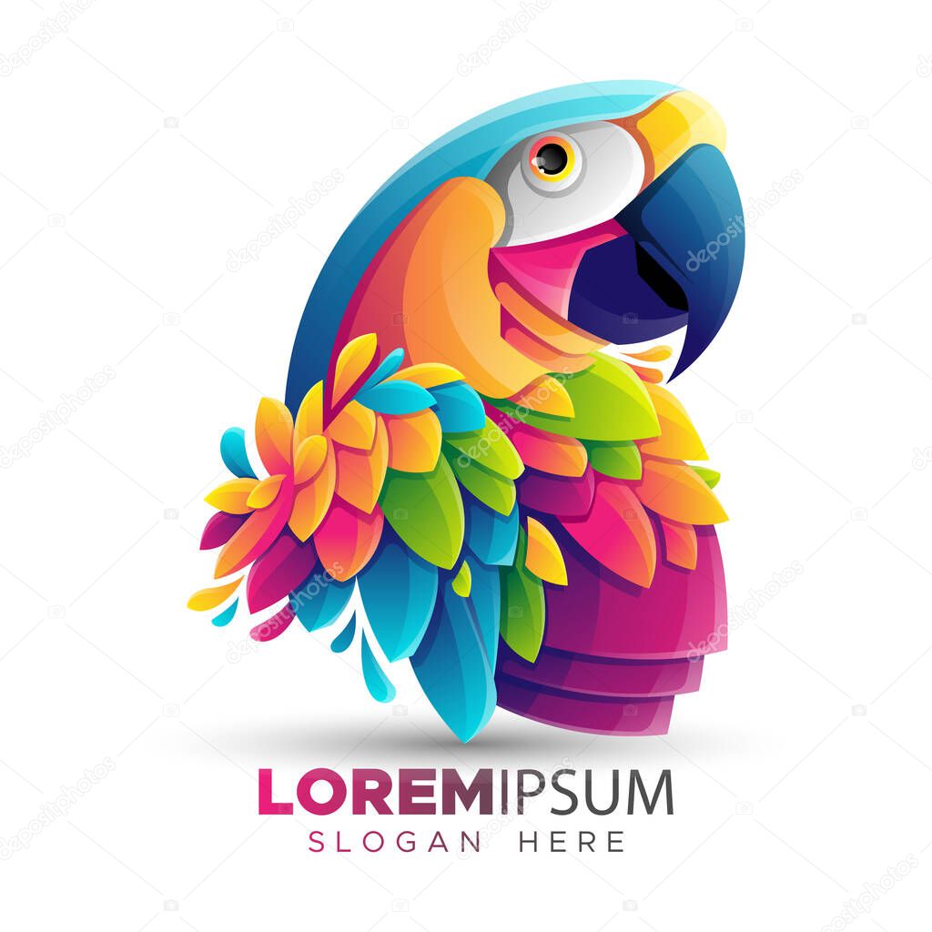 Colorful Parrot Premium Logo Template