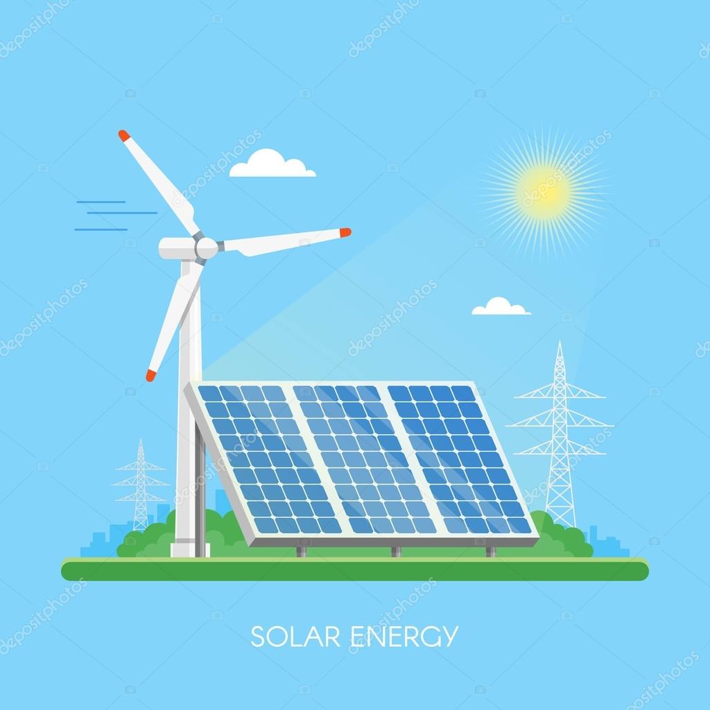 Solar Panels Power Plant And Factory Green Energy Industrial Concept