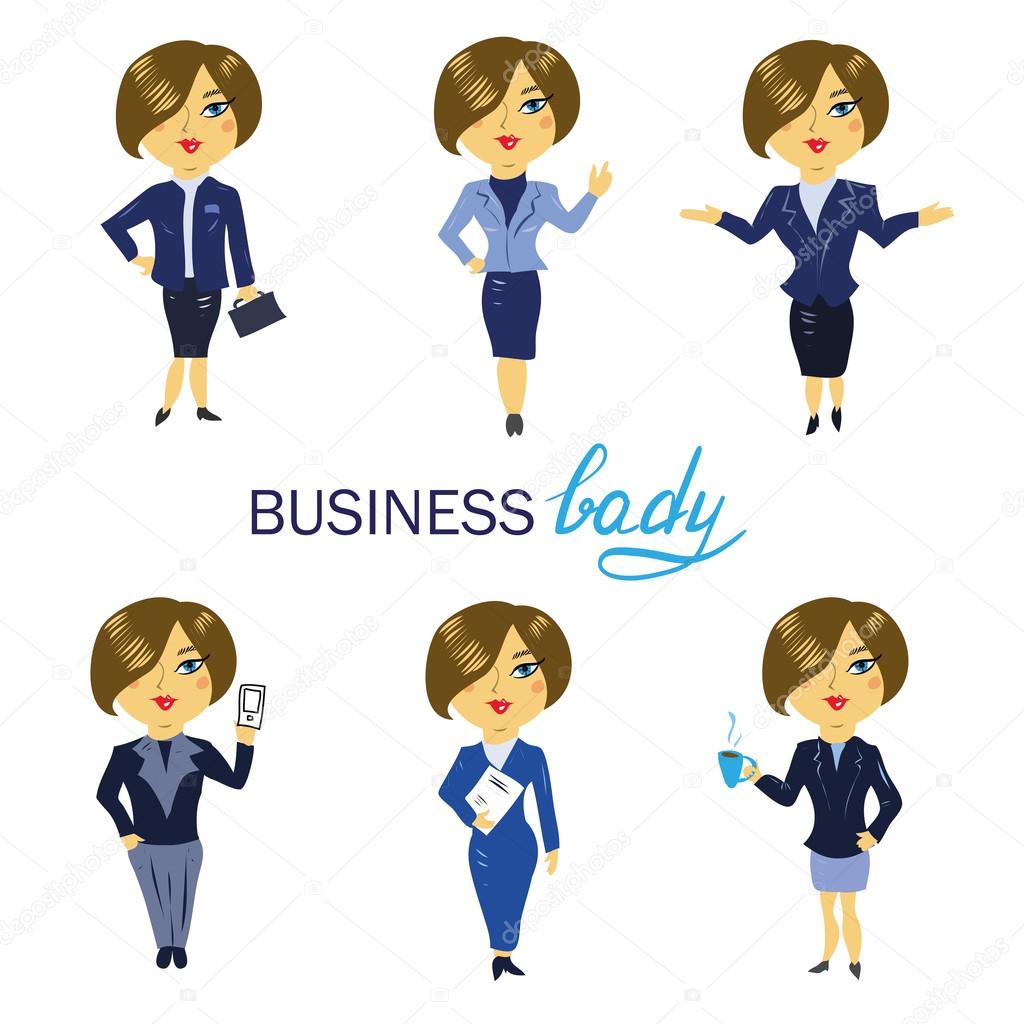 Business woman avatars and icons. Cartoon vector illustration set. Stock  Illustration by ©skypistudio #113778328