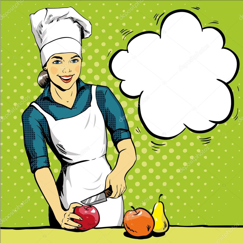 Female chef in uniform for cooking Royalty Free Vector Image