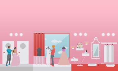 Düğün salonu iç vektör çizim