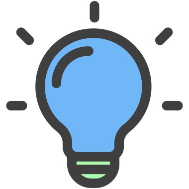 Lamba ampulü parlak fikir yaratıcı çözüm simgesi